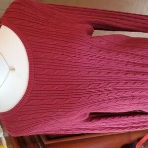 Sonoma Cable Knit Burgundy Sweater Size Large